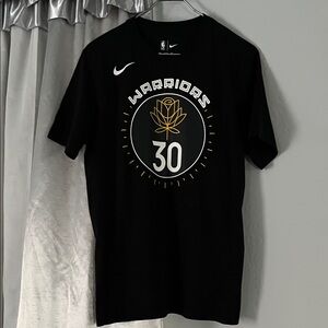 Nike Black Warriors #30 Logo Tee with Gold Accents
